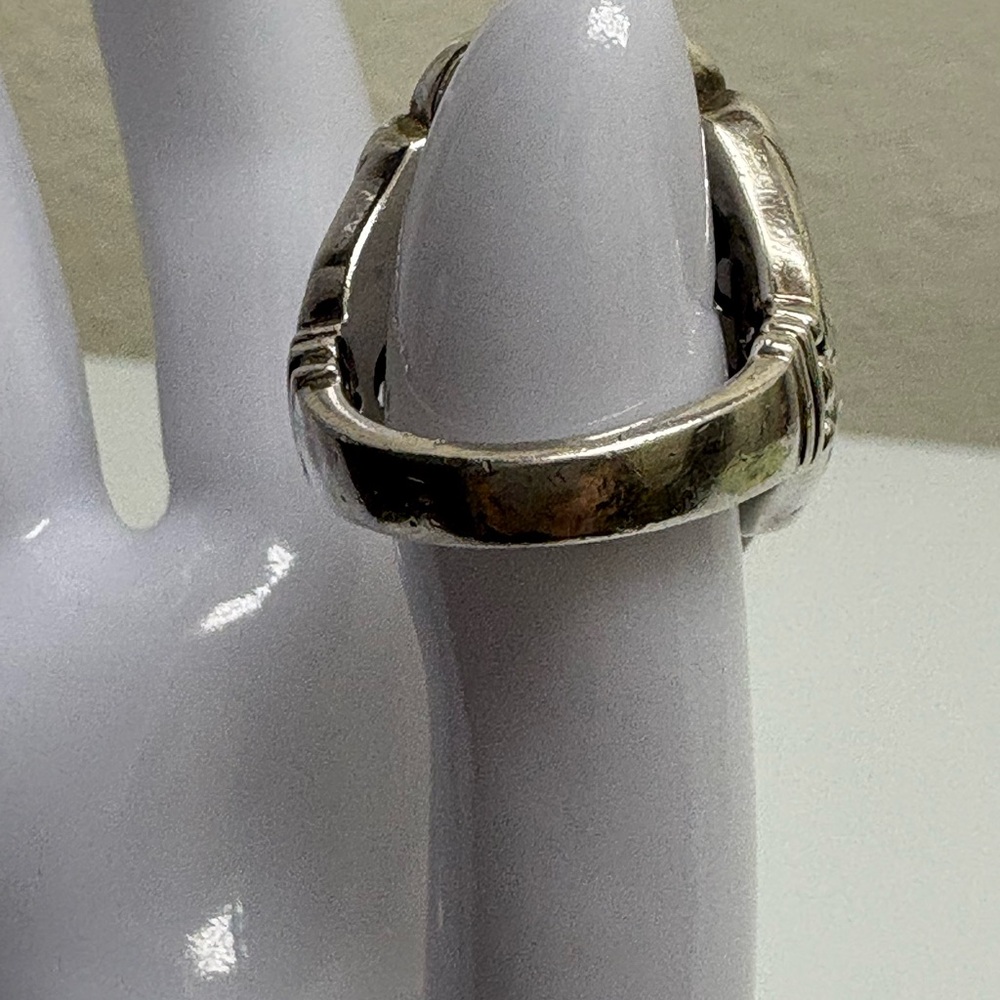 Very Large Turquoise Silver Statement Ring - image 4